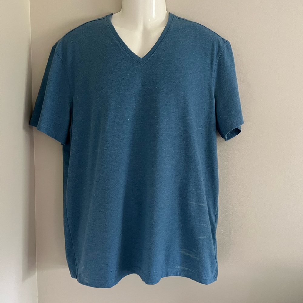 John Varvatos V Neck Blue Short Sleeve Tee Size: XL MSRP:  $98